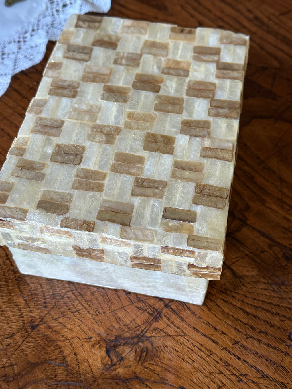 Vintage Mother-of-Pearl Mosaic Box