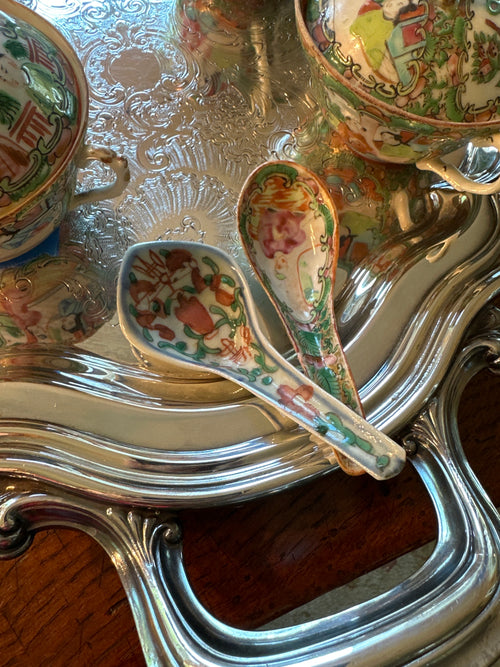 Antique Famille Rose Porcelain Spoons| Chinese Export Porcelain
