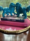 Pair of Turquoise Glazed Foo Dogs | Chinoiserie Decor