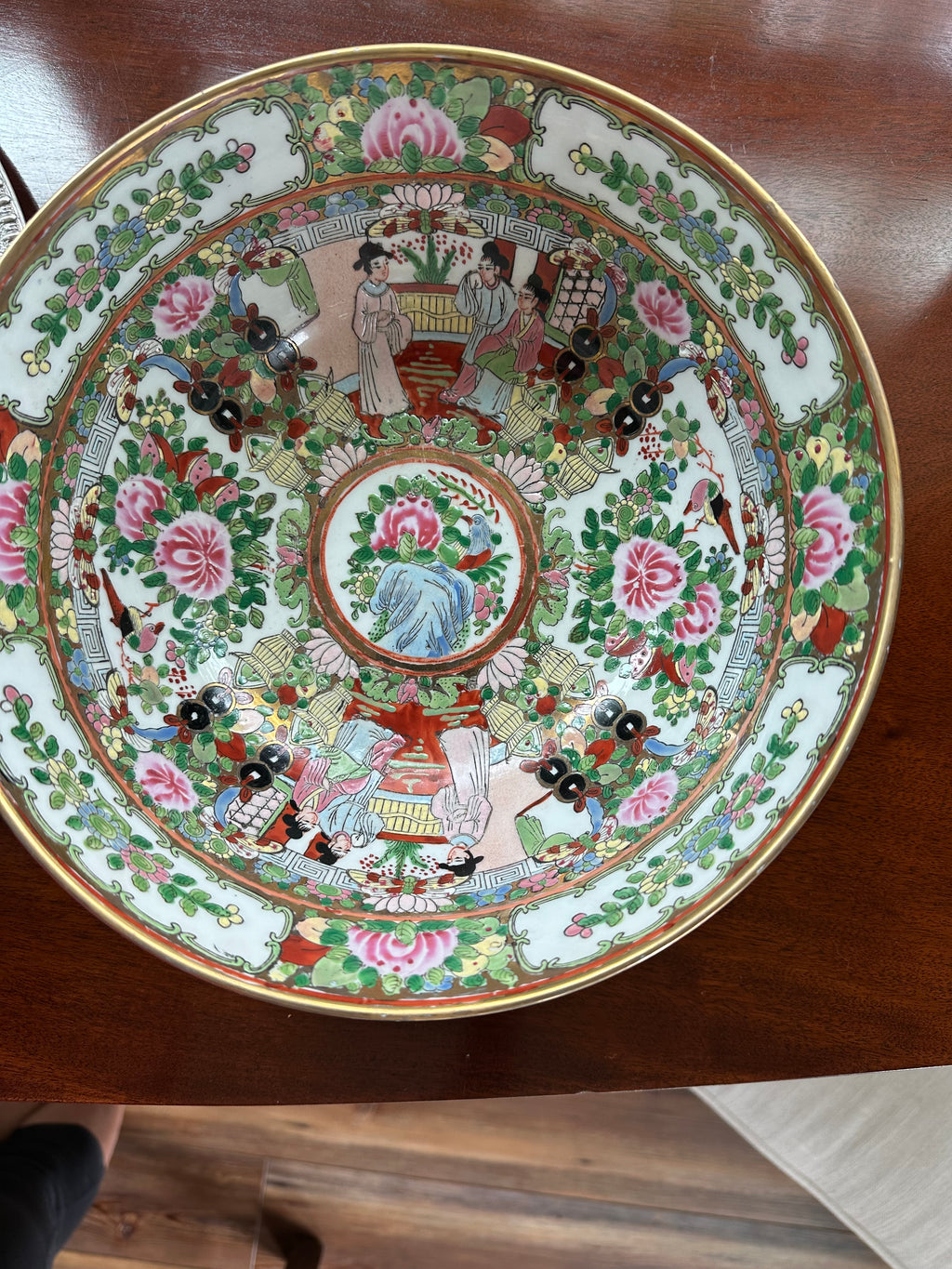 Vintage Chinese Rose Medallion Punch Bowl | 10"
