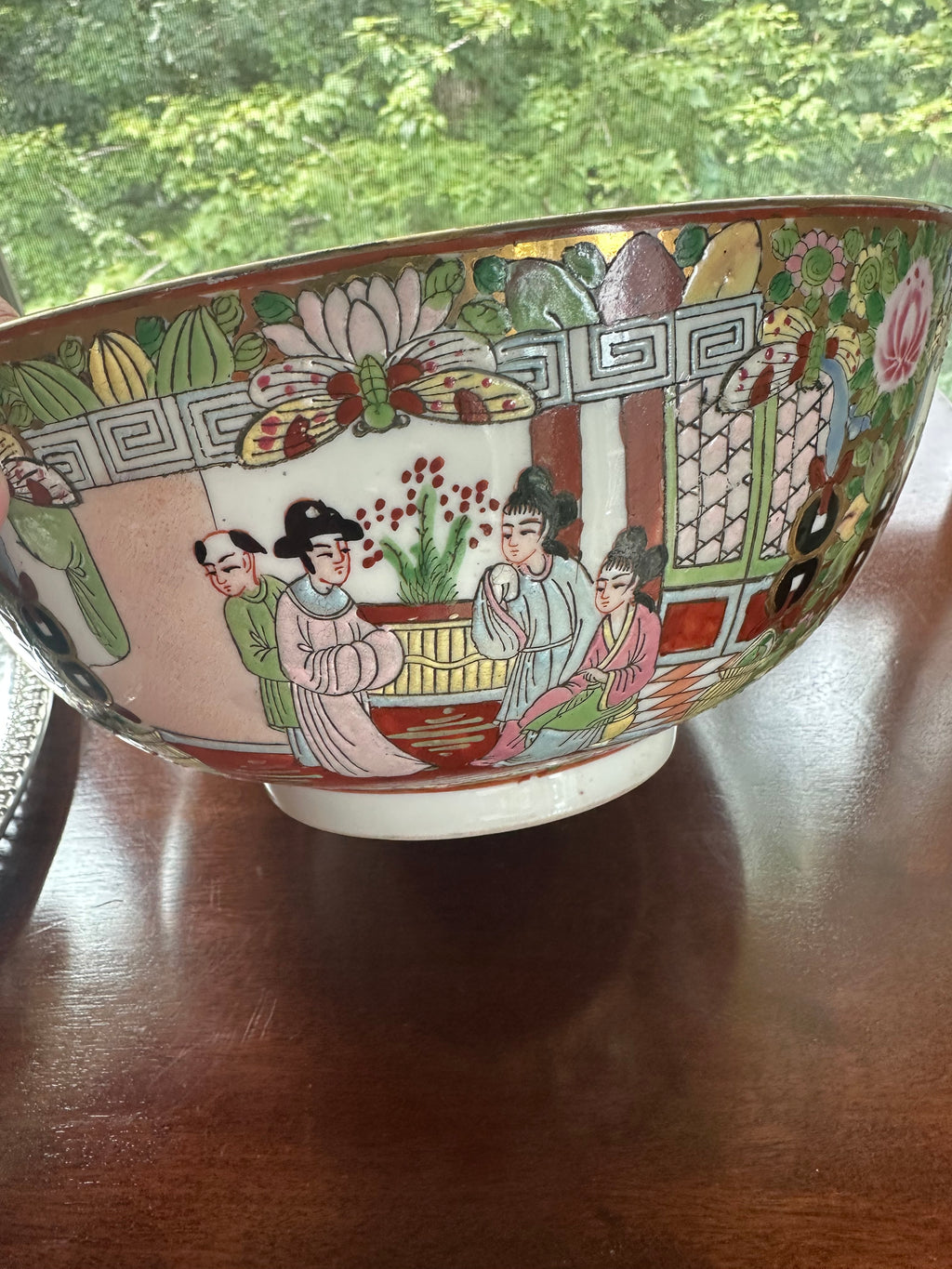 Vintage Chinese Rose Medallion Punch Bowl | 10"