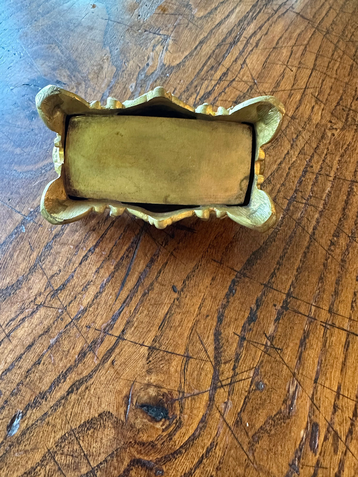 Vintage Bronze Stamp Holder | Ornate Rococo Desk Accessory | Decorative Bronze Stamp Box | Grandmillennial Office Decor