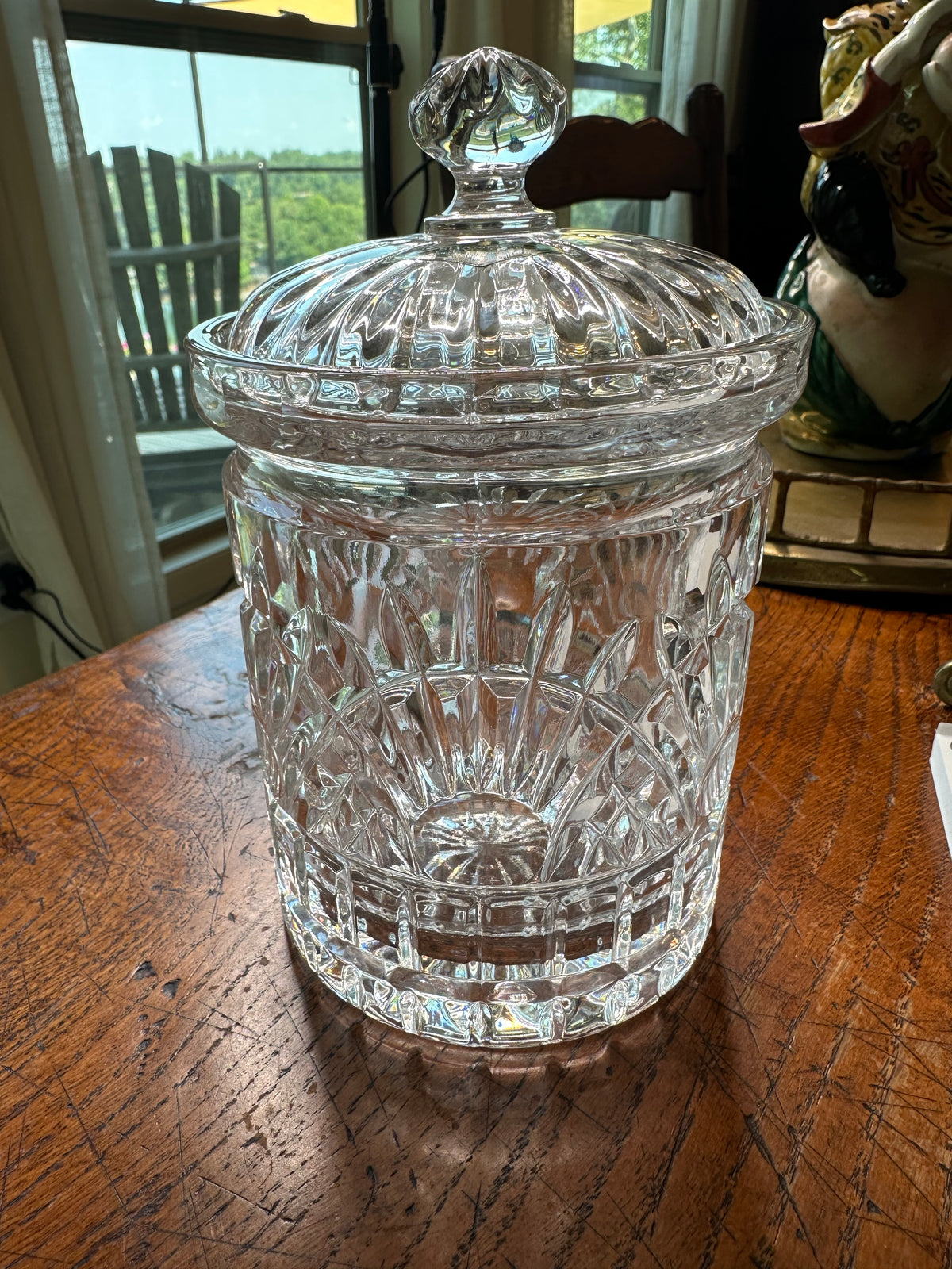 Shannon Crystal Biscuit Jar with Lid | Lead Crystal Covered Jar | Irish Crystal Candy Jar | Vintage Crystal Canister