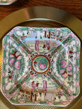 Vintage Chinese Rose Medallion Square Porcelain Plate | Famille Rose | Hand Painted | 8"