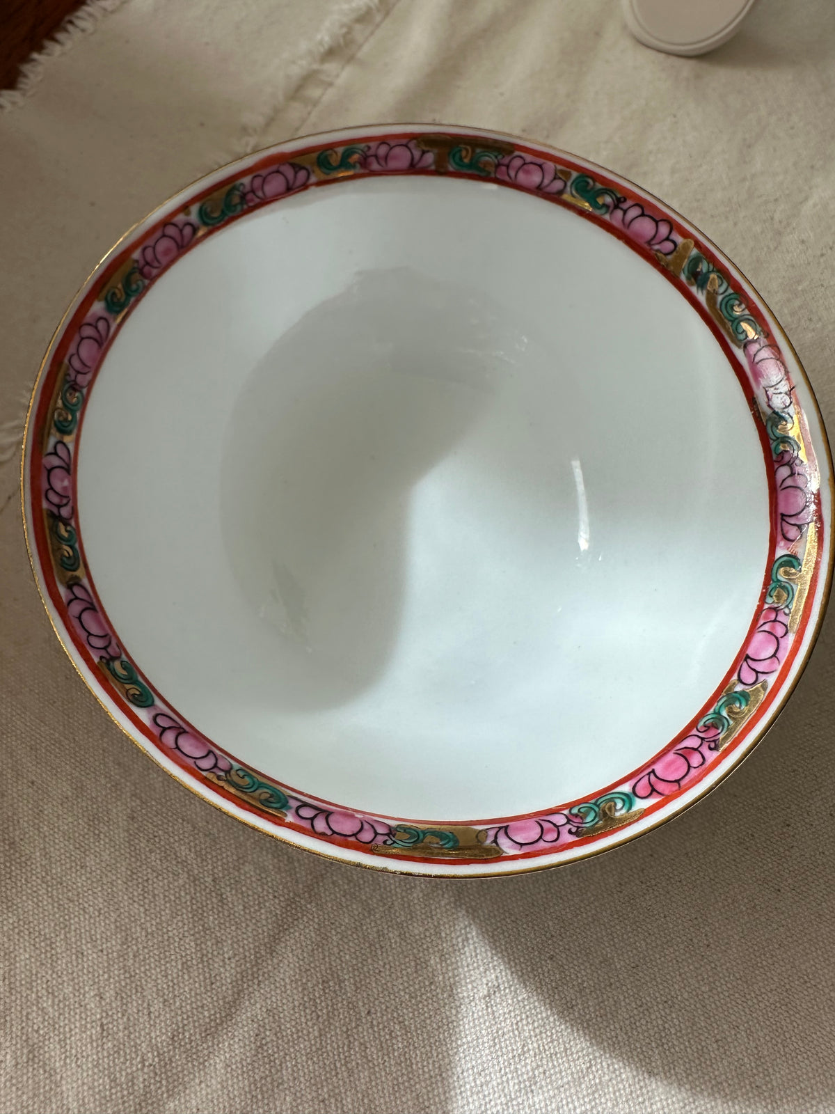 Vintage Rose Canton Soup Bowl Pair of 2
