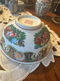 Vintage Rose Canton Porcelain Soup Bowl | Hand-Painted Chinese Export | 7.5"