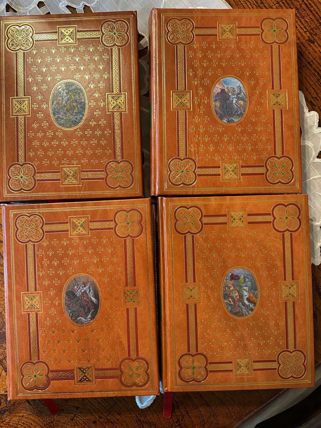 Vintage French Leather Books – "The Crusades" – Set of 4