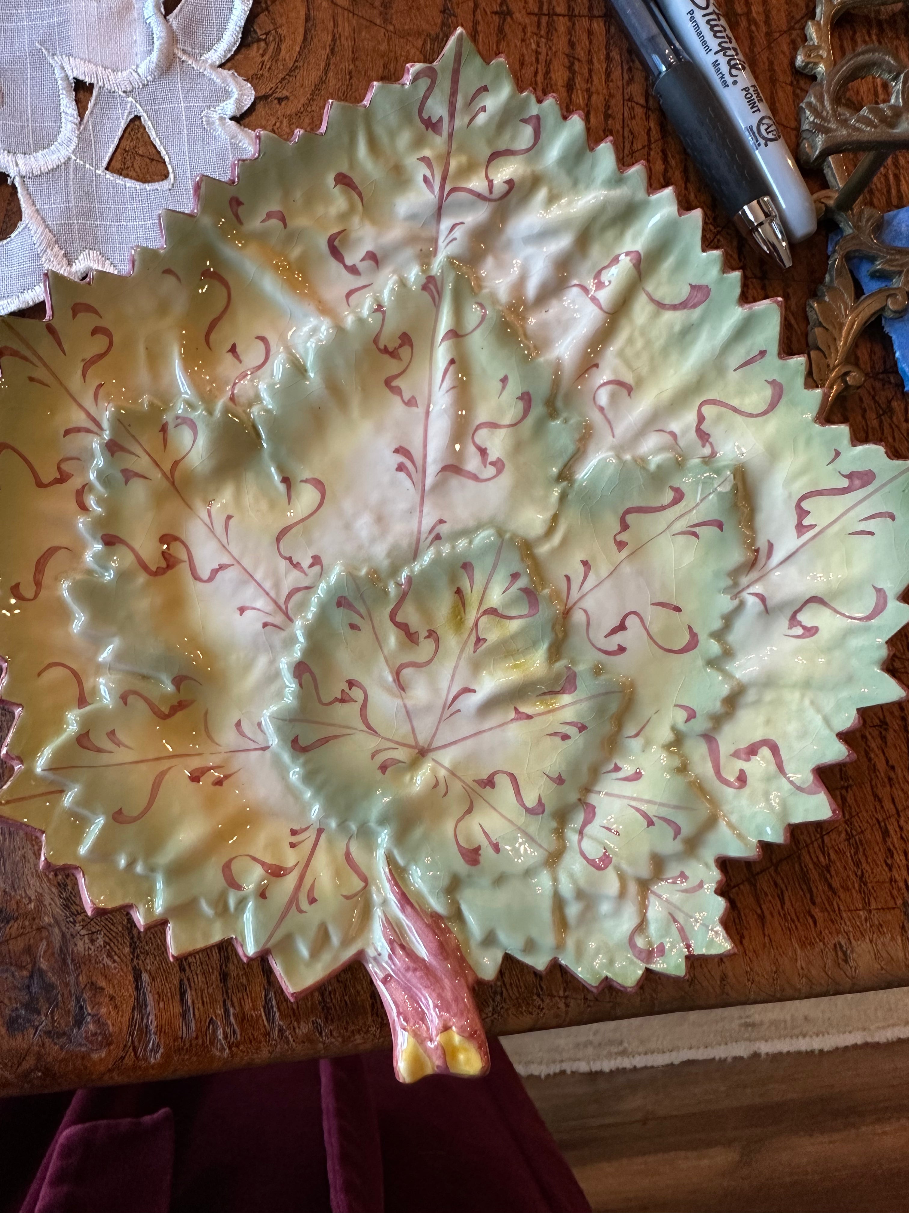 Bordallo Pinheiro Leaf Plate | Hand-Painted Majolica | Made in Portugal | 9½" x 9"