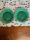 Vintage Wedgwood Etruria Barlaston Majolica Cabbage Leaf Plates – Set of 2 – 8" England