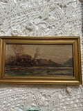 Antique English Sweetwater Oil on Board Painting – 10.5" x 6"