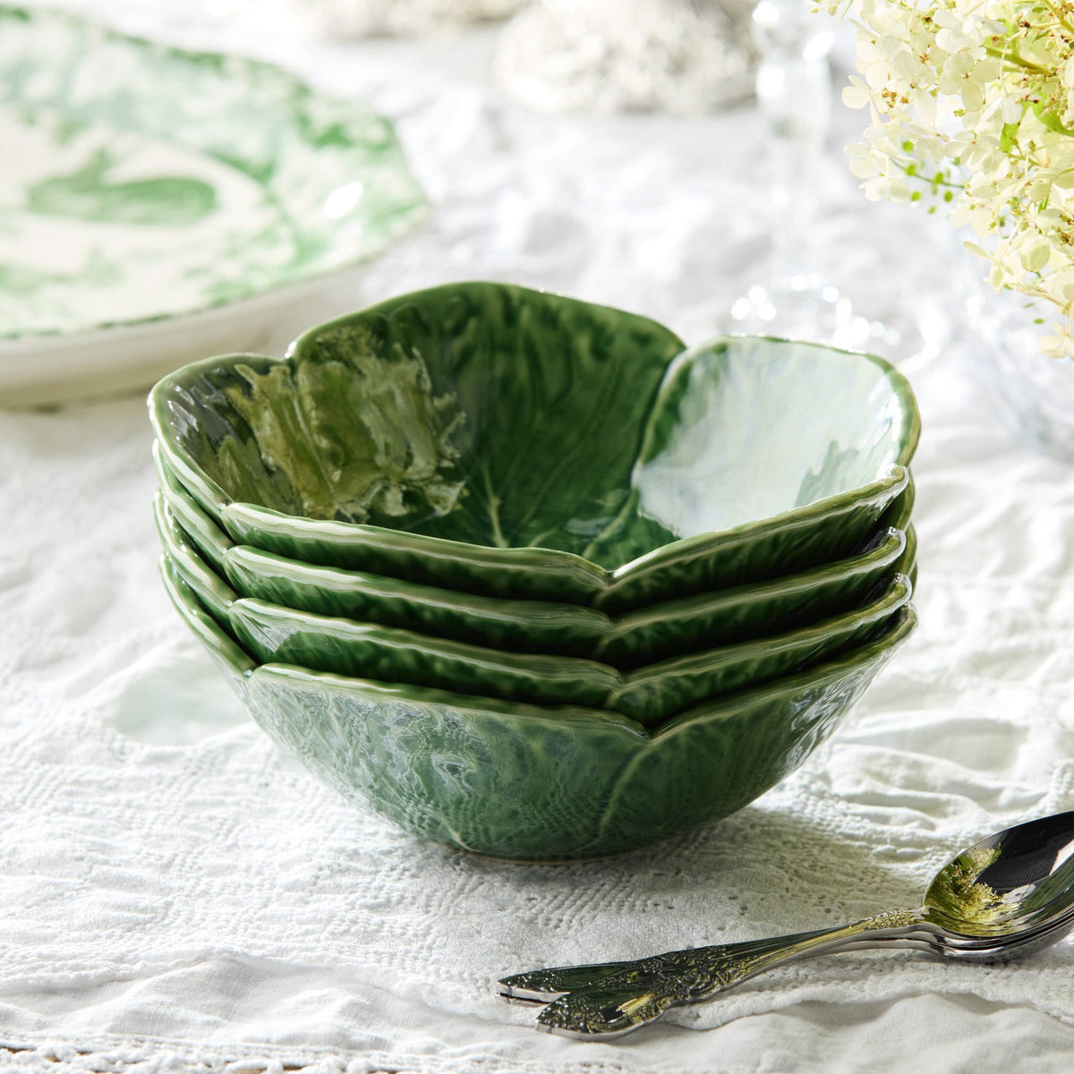 Le Jardin Cabbage 3-D Cereal Bowls 16oz