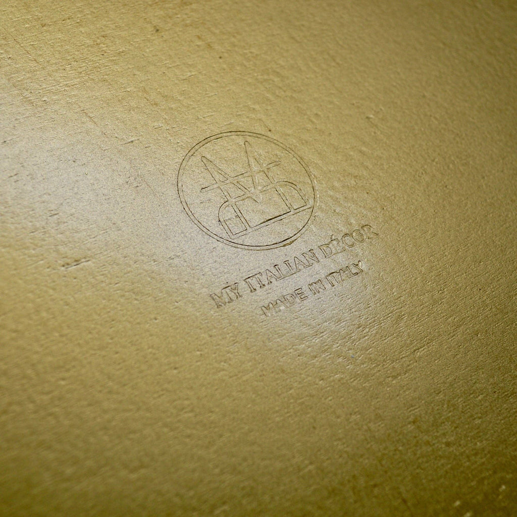 Italian Florentine Waste Bin, Green/Grey, Gold, Made in Italy: Design 2