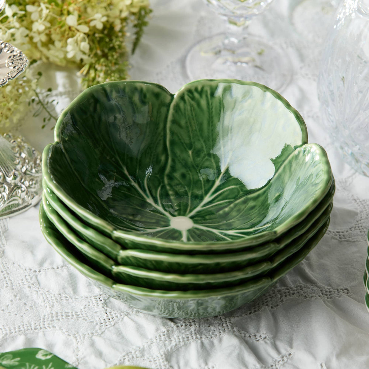Le Jardin Cabbage 3-D Cereal Bowls 16oz