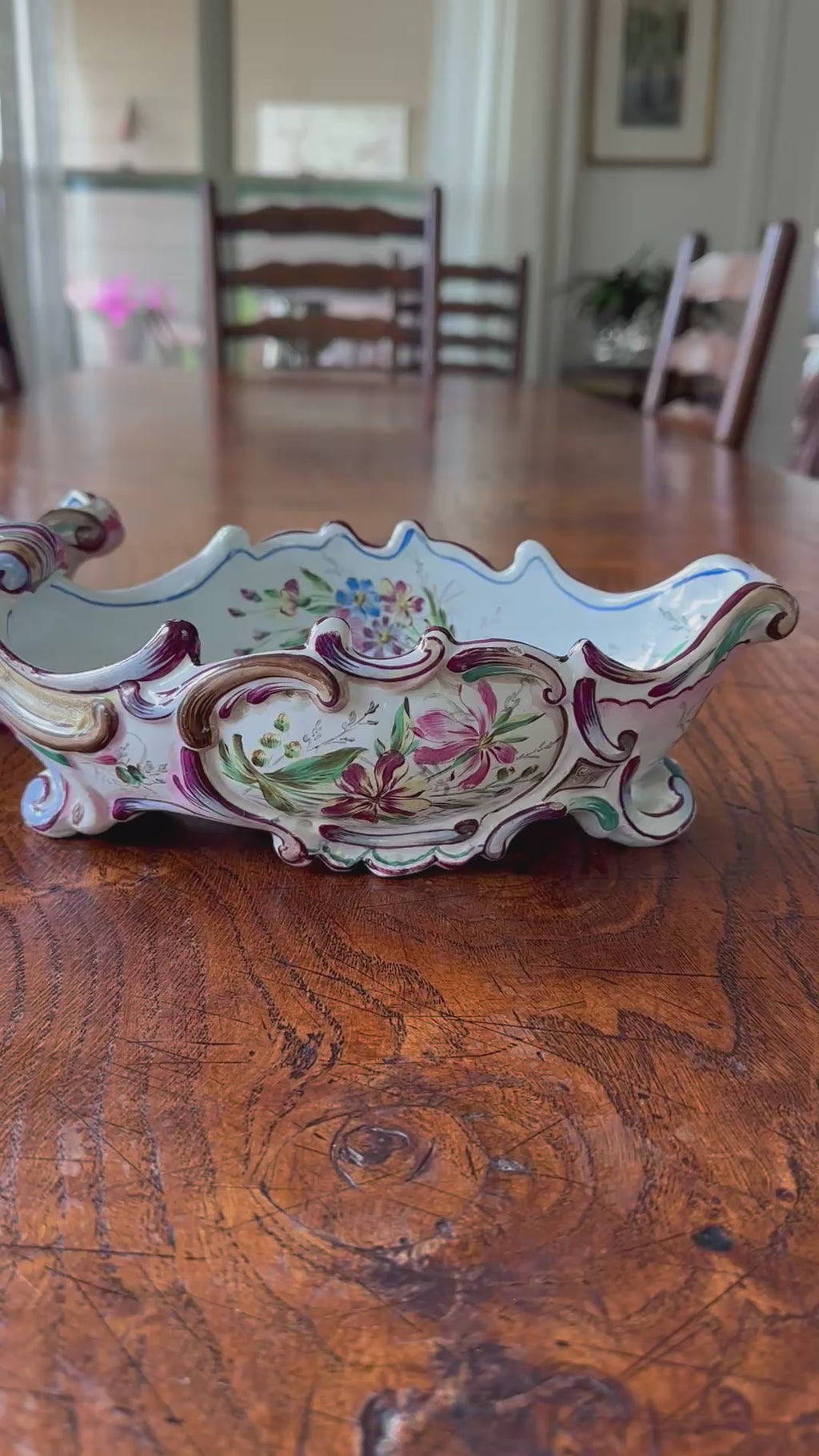 Pair of Antique French Saint-Clément Faience Jardinières | Late 19th Century Rococo Style