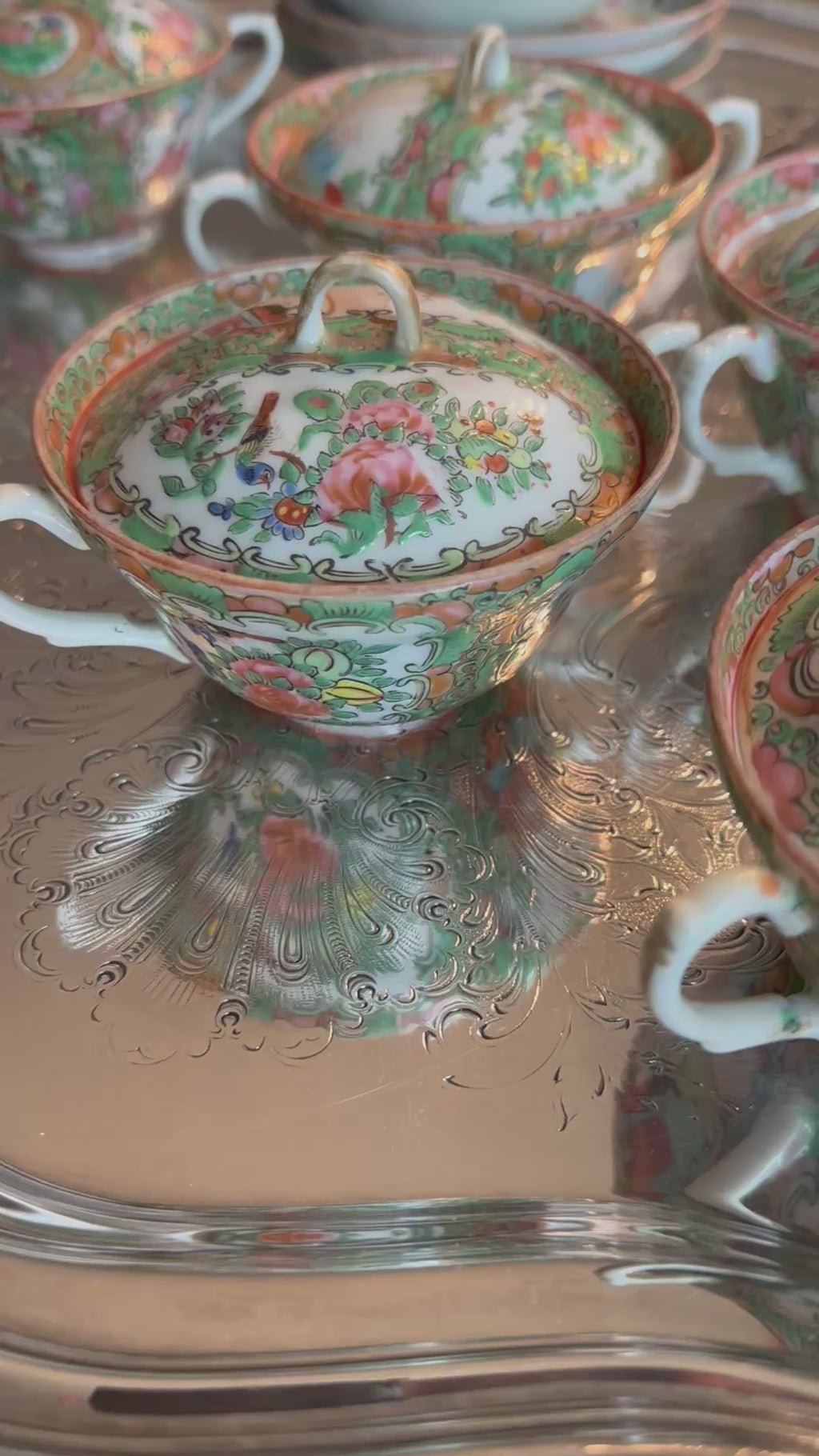 Set of Six Antique Famille Rose Bouillon Bowls | Antique Chinese Porcelain | 4”