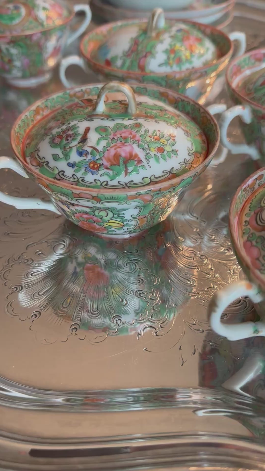 Set of Six Antique Famille Rose Bouillon Bowls | Antique Chinese Porcelain | 4”